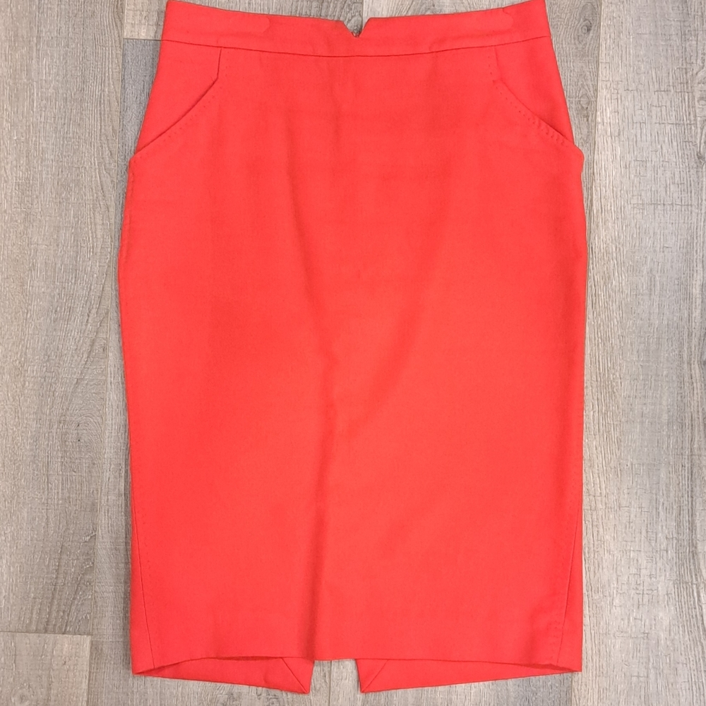 ZARA BASIC Red Pencil Skirt
